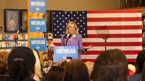 First Lady Jill Biden Campaigns for Kamala Harris in Clawson, Michigan