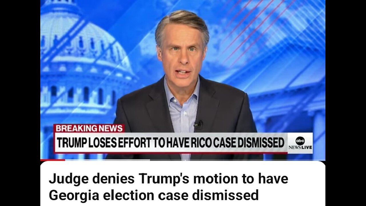 Judge denies Trump's motion to have Georgia election case dismissed.