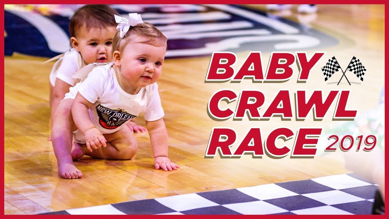 Baby crawling competition.