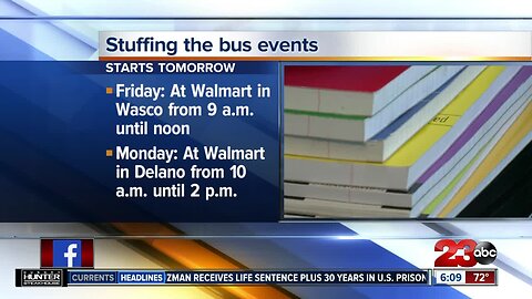 Back-to-school Stuff the Bus events start Friday