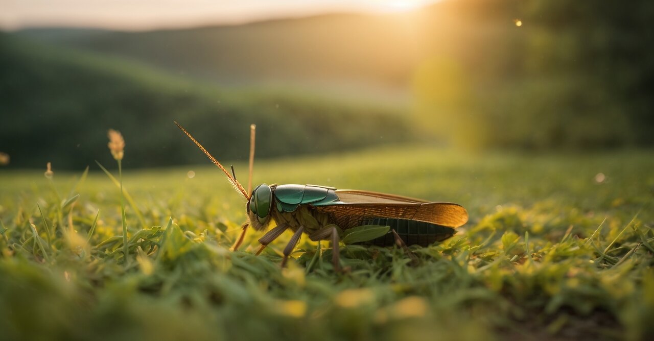 Cricket sound with binaural music