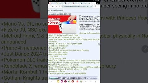 Nintendo direct leak September 14th