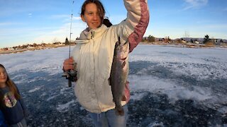 Ice Fishing near Bare Lake with an Underwater Camera!