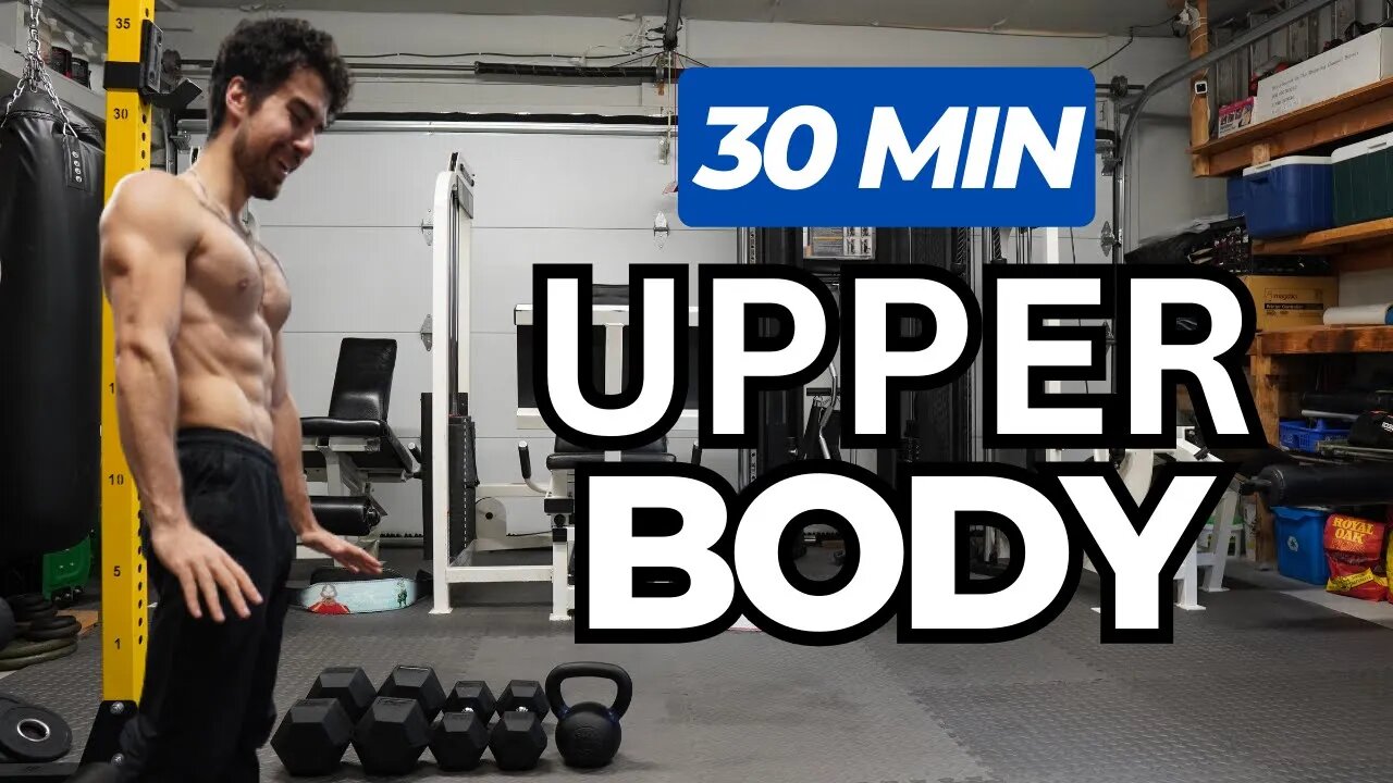 30 Min Complete Upper Body Workout With Kettlebell & Dumbbells | No Jumping