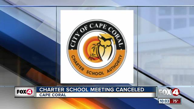 Charter School Meeting Canceled