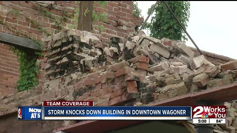 Storms cause Wagoner buildings previously destroyed in fire to collapse