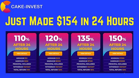 Cake Invest Money Printer money 💰 Just Made %154 In 24 Hours 🤯