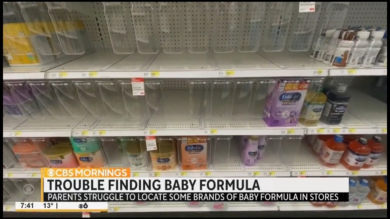 CBS Reports Baby Formula Shortage From Biden’s Supply Chain Crisis