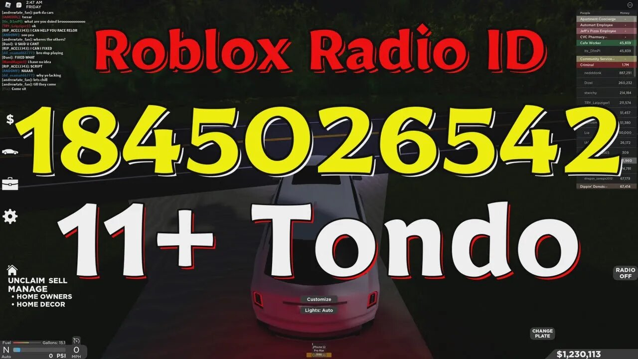 Tondo Roblox Radio Codes/IDs