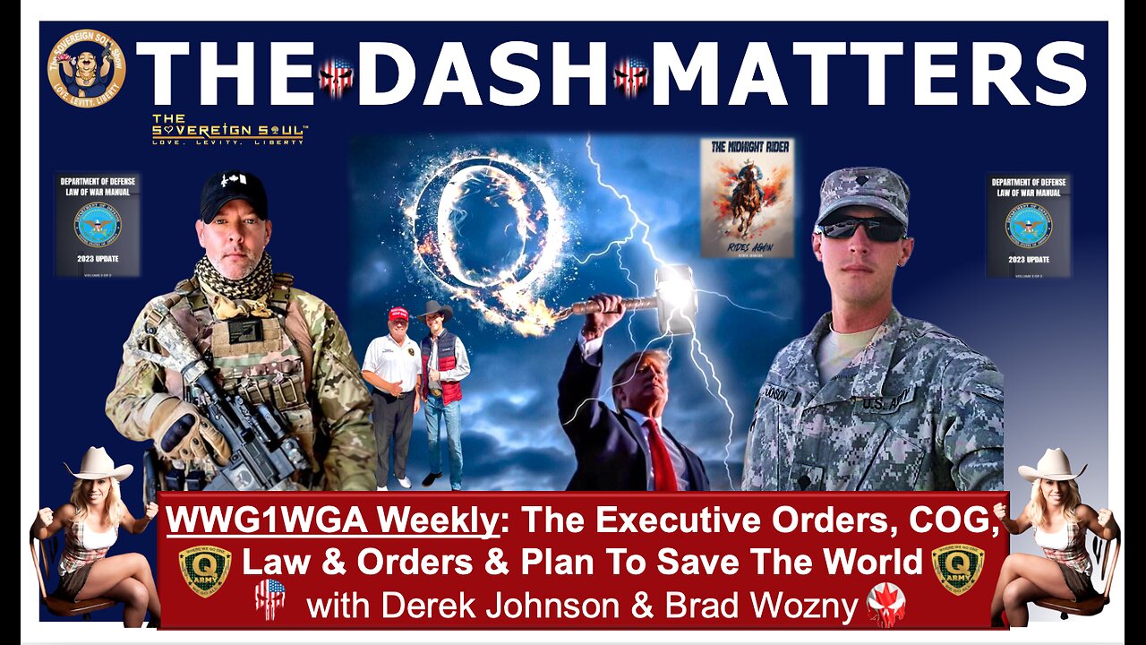 WWG1WGA Weekly-Derek Johnson, Brad Wozny-Trump EOs, COG, Law of WAR PLAN to Save the World from [DS]
