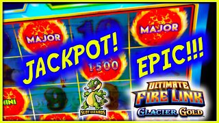 UNBELIEVABLE 1ST!!! JACKPOT HANDPAY CRAZINESS! Ultimate Fire Link Glacier Gold Slot