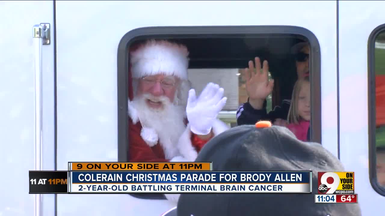 Brody Allen, 2-year-old with brain cancer, gets a Christmas parade