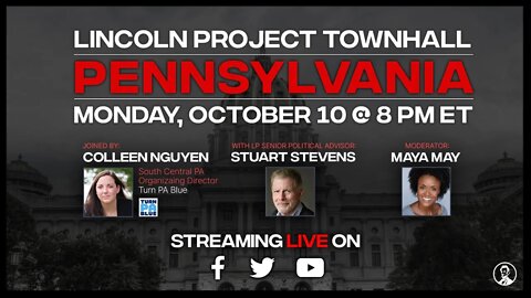 Join us for The Lincoln Project Town Hall: Pennsylvania!