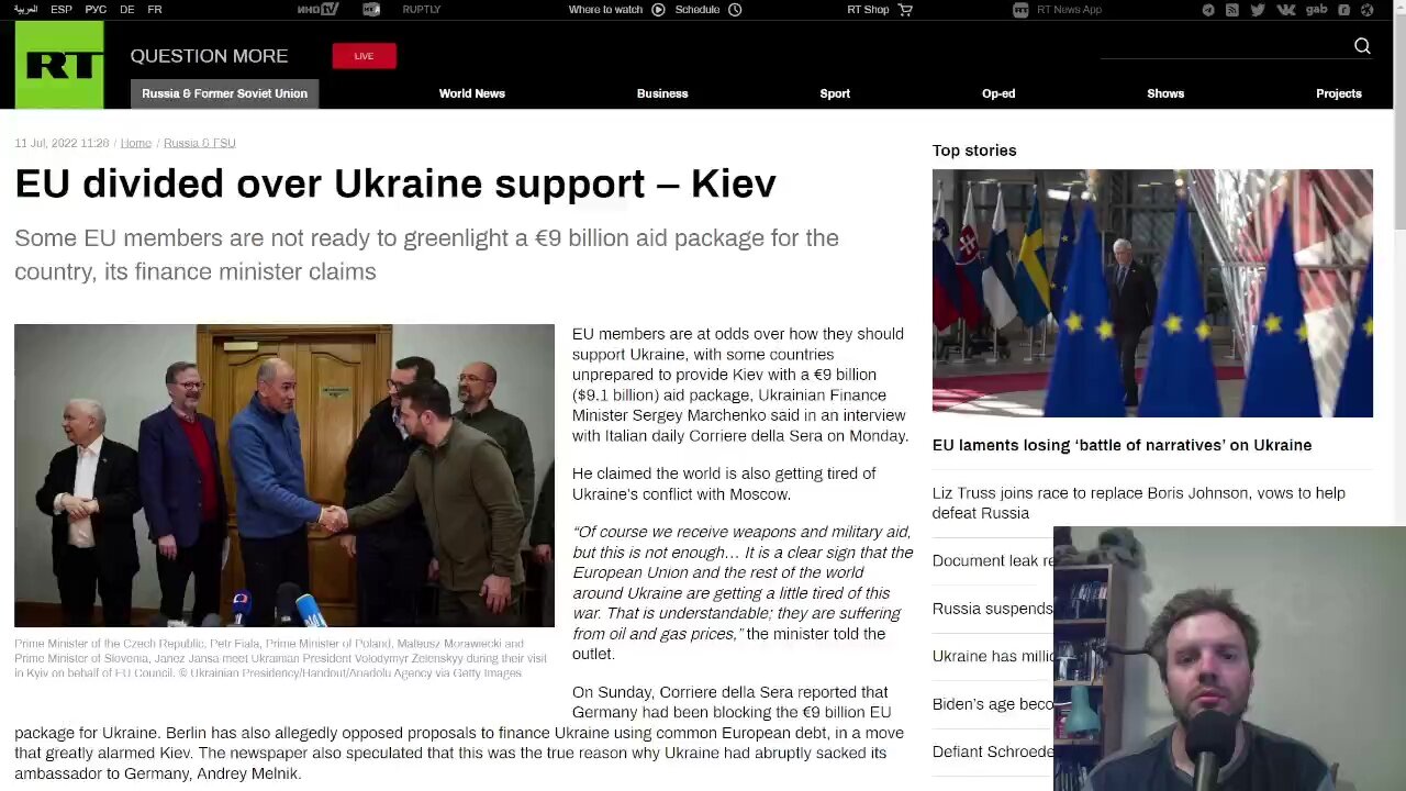 EU divided over whether or not to continue sending aid packages to Ukraine