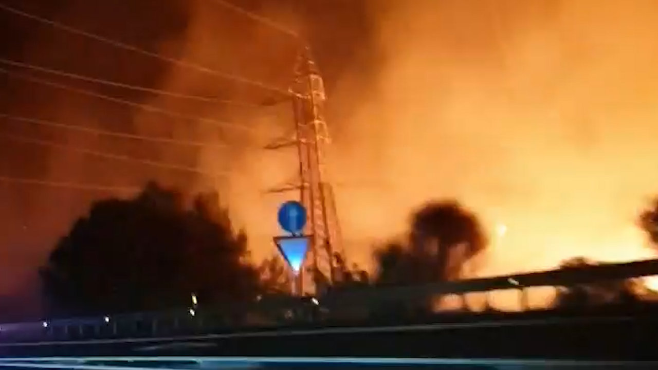 Devastating wildfire near the resort Marbella, Spain