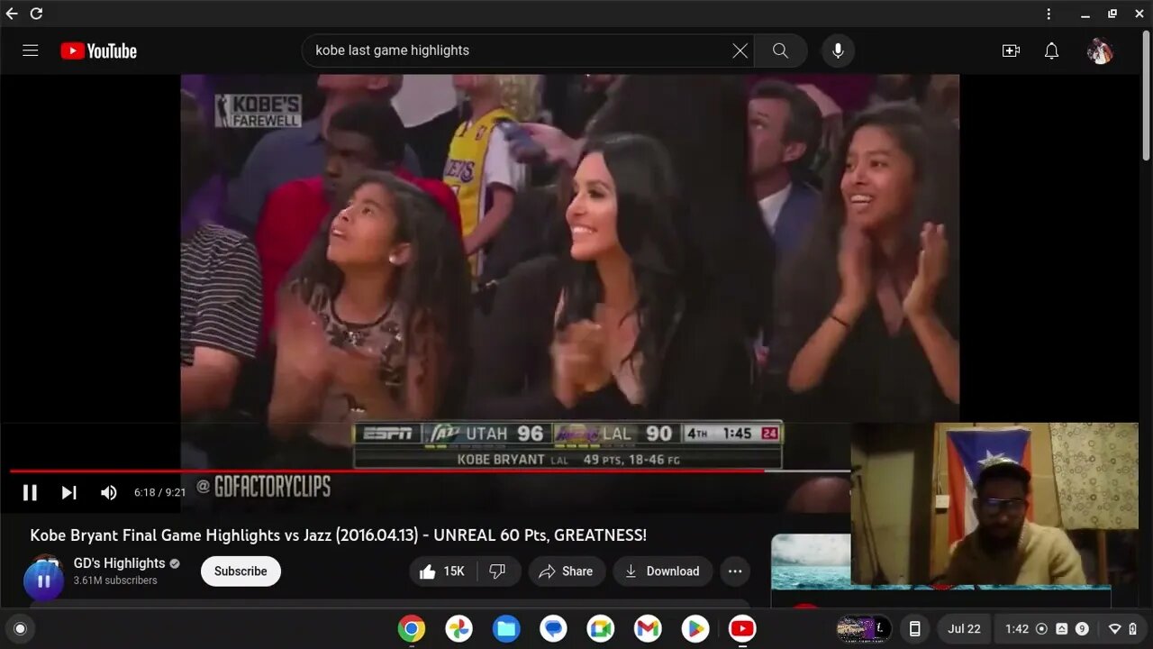 MAMBA !!! KOBE FAN REACTS TO KOBE LAST GAME 60 PTS !!!!