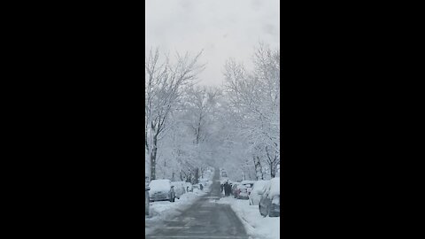 2021 snow storm-on the road to supermarket