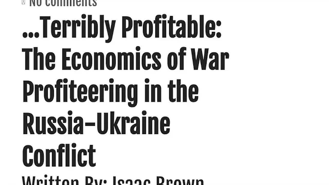 Russian Ukraine war. opinion based on lived experience. Elitists never lose . citizens lose