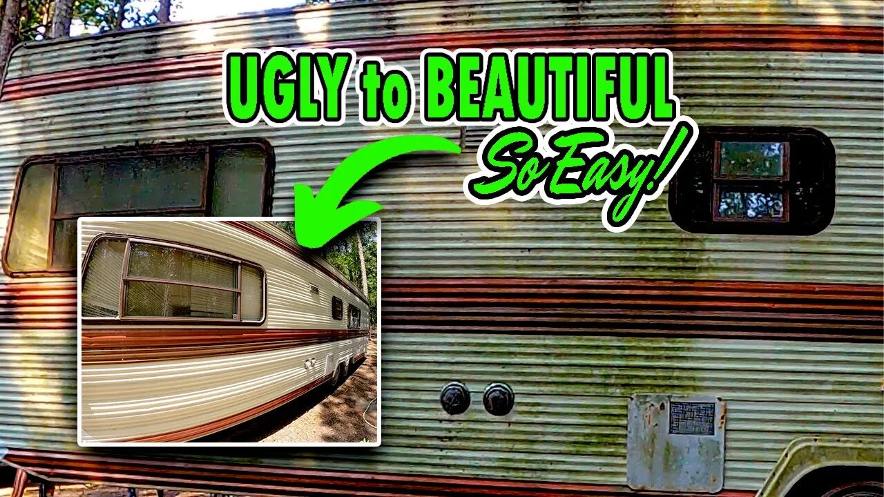 UGLY TO BEAUTIFUL, Transforming Free Camper, Post Homeless Single Woman Builds, Tiny House in Woods