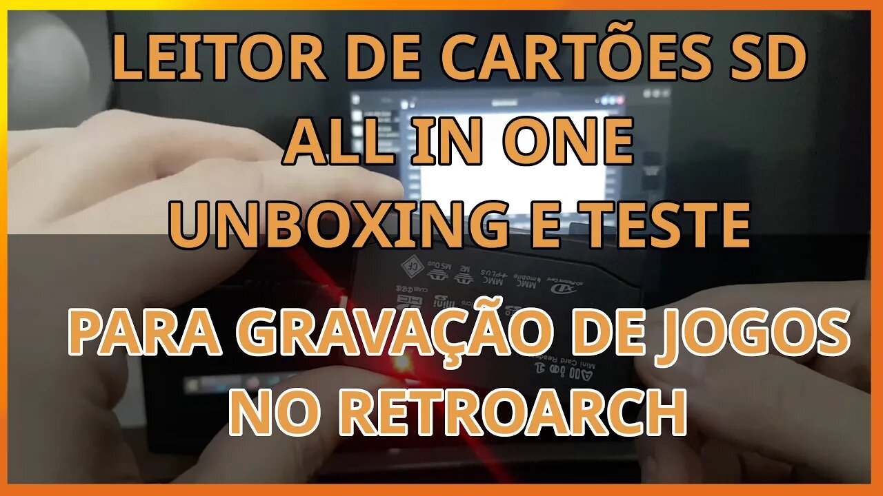 Leitor de cartão SD all in 1 unboxing review e gravação de jogos do RetroArch