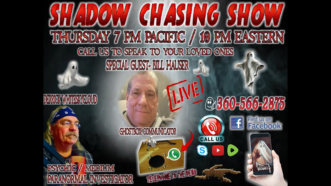 SHADOW CHASING SHOW guest Bill Hauser-Telephone to the Dead 21-3-2024