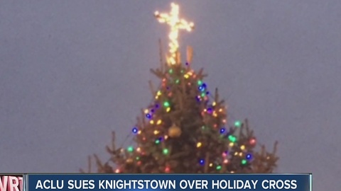 ACLU sues Knightstown over holiday cross