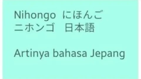 NIHONGO MEANS IS JAPANESE LANGGUAGE -- FRANSISCA OFFICIAL