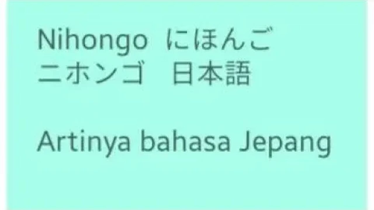NIHONGO MEANS IS JAPANESE LANGGUAGE -- FRANSISCA OFFICIAL
