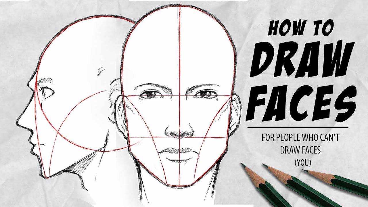 How to DRAW FACES - In your own Style [Front + Sideview] | DrawlikeaSir