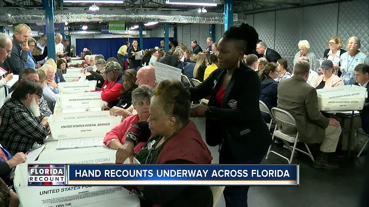 Hand recounts underway across Florida