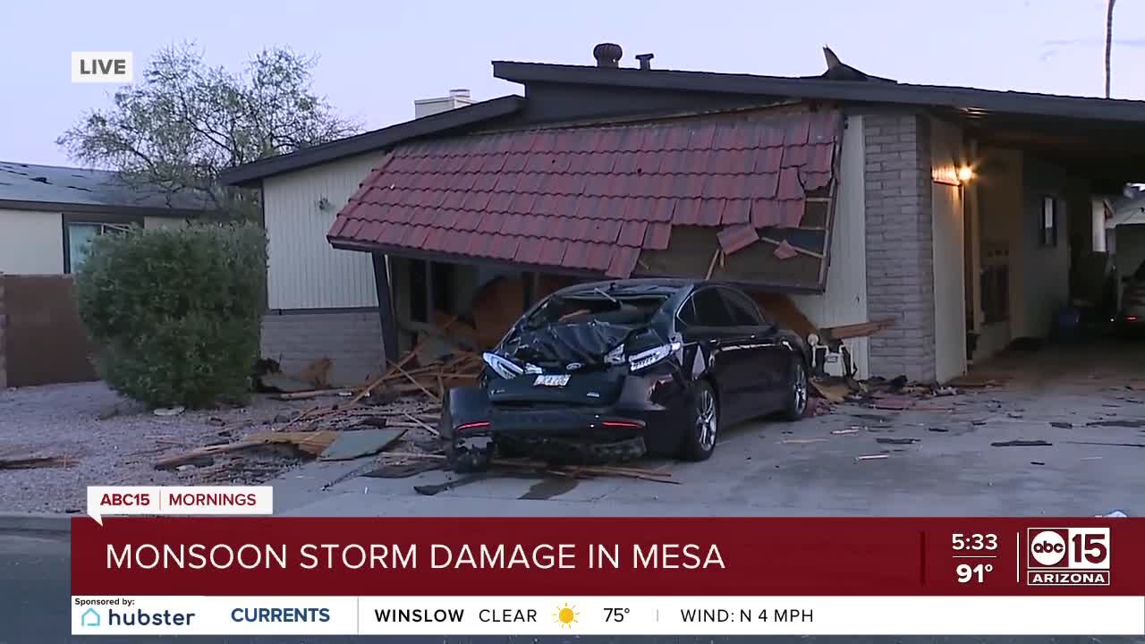 Monsoon storm damage across Mesa