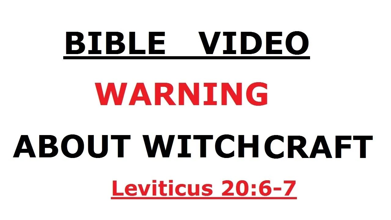 WARNING WITCHCRAFT MAGIC - MOVIES, VIDEO GAMES, COMICS, AND CARTOONS - BIBLE VIDEO