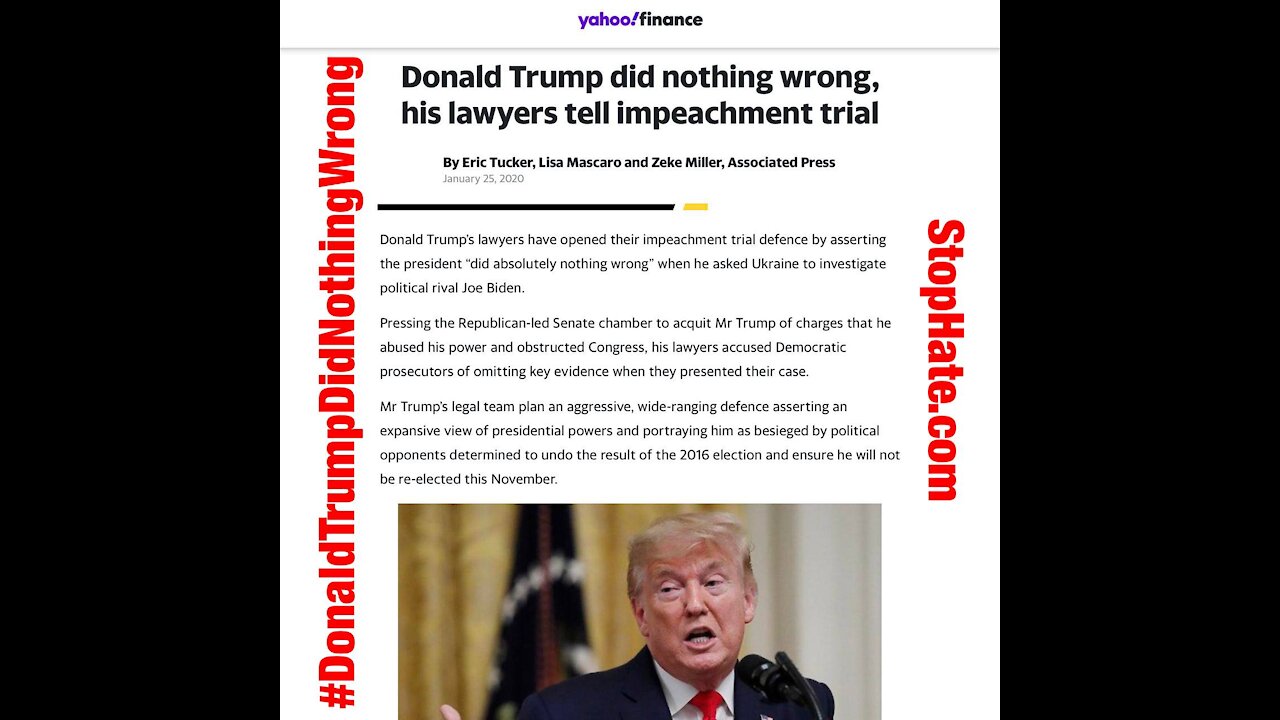 Donald Trump Did Nothing Wrong #DonaldTrumpDidNothingWrong