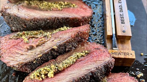 Chimichurri and cheese stuffed picanha roast