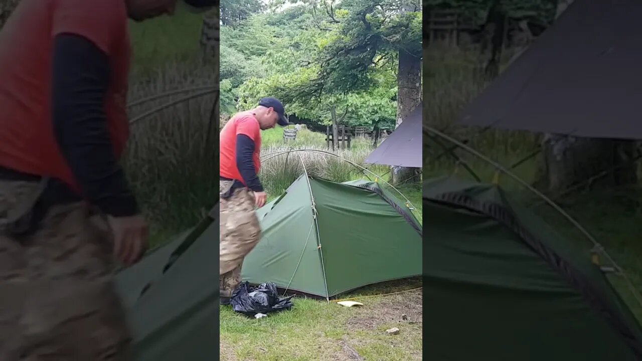 packing away the Naturehike Cloud peak 2. riverside wildcamping. 10th June 2022