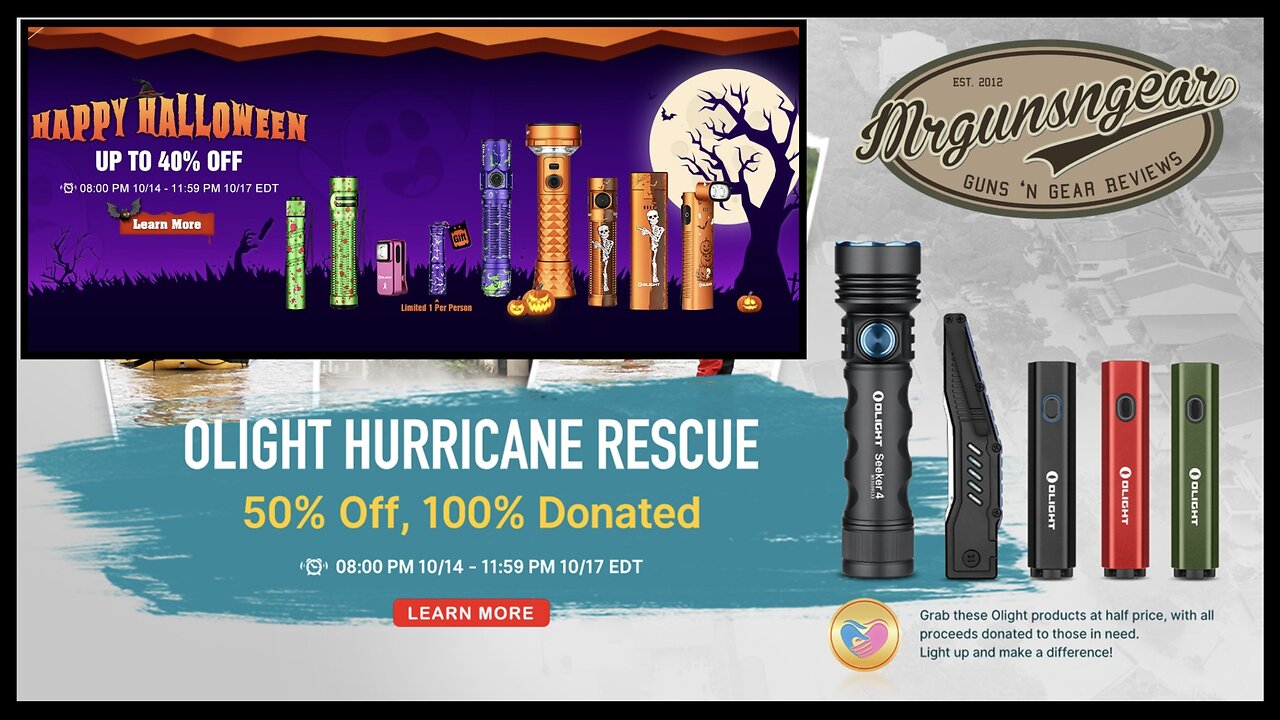 Olight Halloween & Hurricane Helene Relief Sale: Seeker 4, Warrior 3S, Baldr Mini, & More 🔦