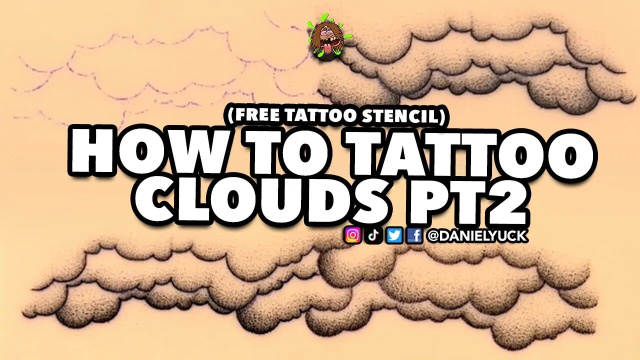 How To Tattoo Clouds PT2 (FREE STENCIL)