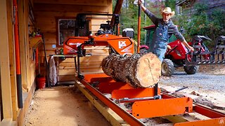 WOODMIZER VS HUGE PINE LOG