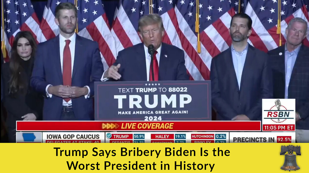 Trump Says Bribery Biden Is the Worst President in History