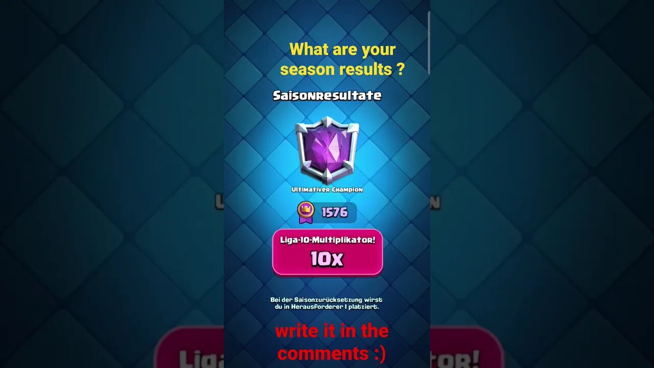 What are your season results- ? write it in the comments:) #clashroyale #ladderpushing