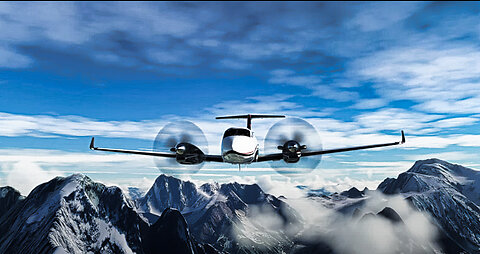 Mount Blanc, Italy. A very dangerous place. Beechcraft King Air 350i.