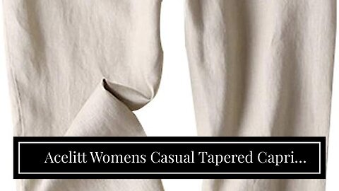 Acelitt Womens Casual Tapered Capri Cargo Pants Loose Drawsting Elastic Waist Ankle Cropped Tro...