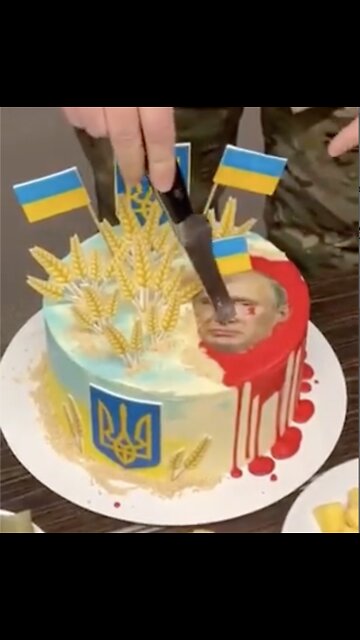 Ukrainian "Bloody Pastor" Turchinov Celebrates Birthday By Poking Knife At Cake With Putin's Face