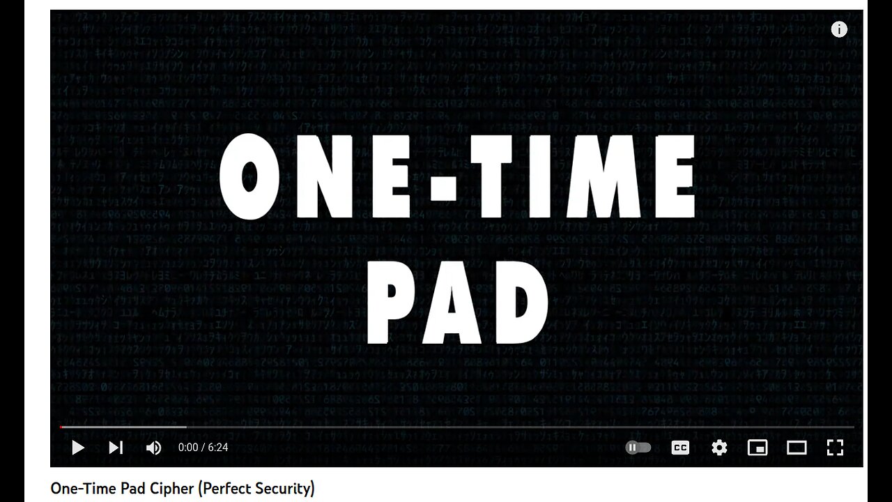 One-Time Pad Cipher (Perfect Security)