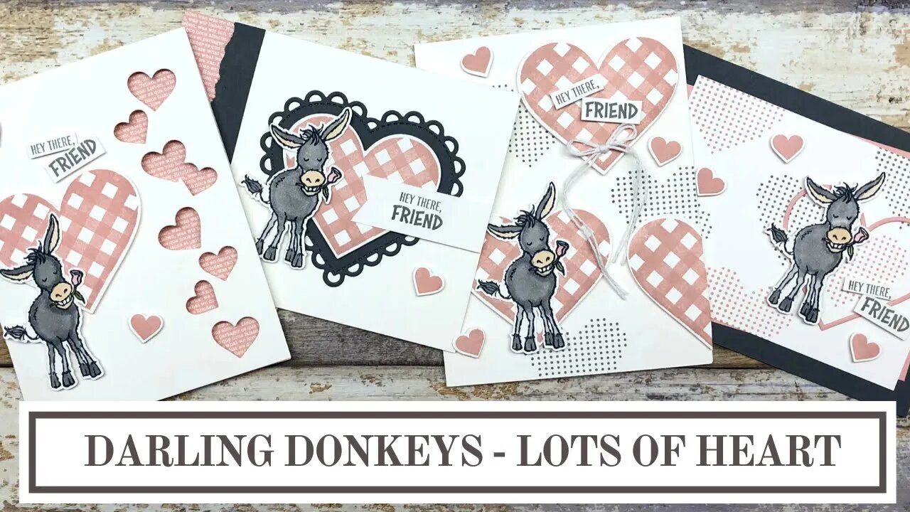 Stampin Up Darling Donkeys with Lots of Heart Card Ideas | Re-Using Card Designs