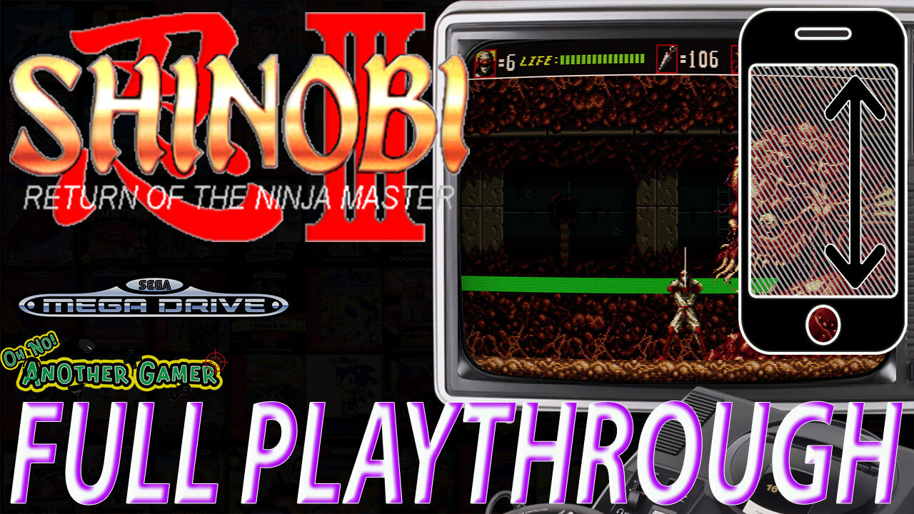 Shinobi 3 (1993) [Sega Mega Drive aka Genesis] 🎮🔥 Intro + Gameplay (full playthrough) [Vertical]