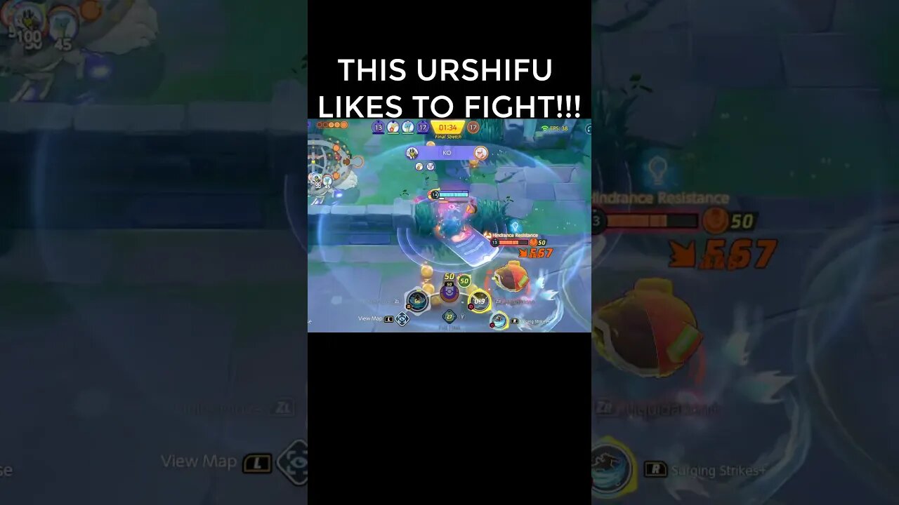 THIS URSHIFU LIKES TO FIGHT!!!😱😱 POKÉMON UNITE #shorts