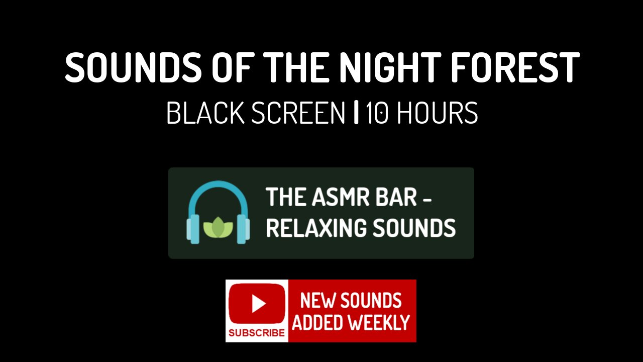 Sounds of the Forest at Night | Black Screen | Relieve Stress, Relaxing, Nature, Sleep | White Noise