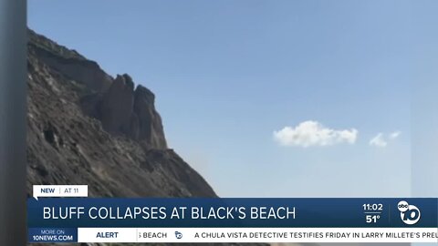 Section of sea bluff collapses at Black's Beach