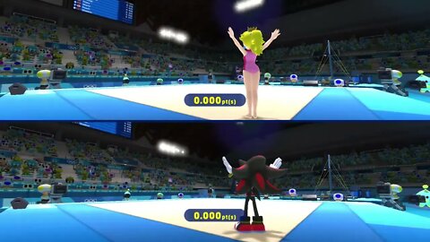 Gymnastics gameplay sis vs bro vs dad in mario & sonic olympics